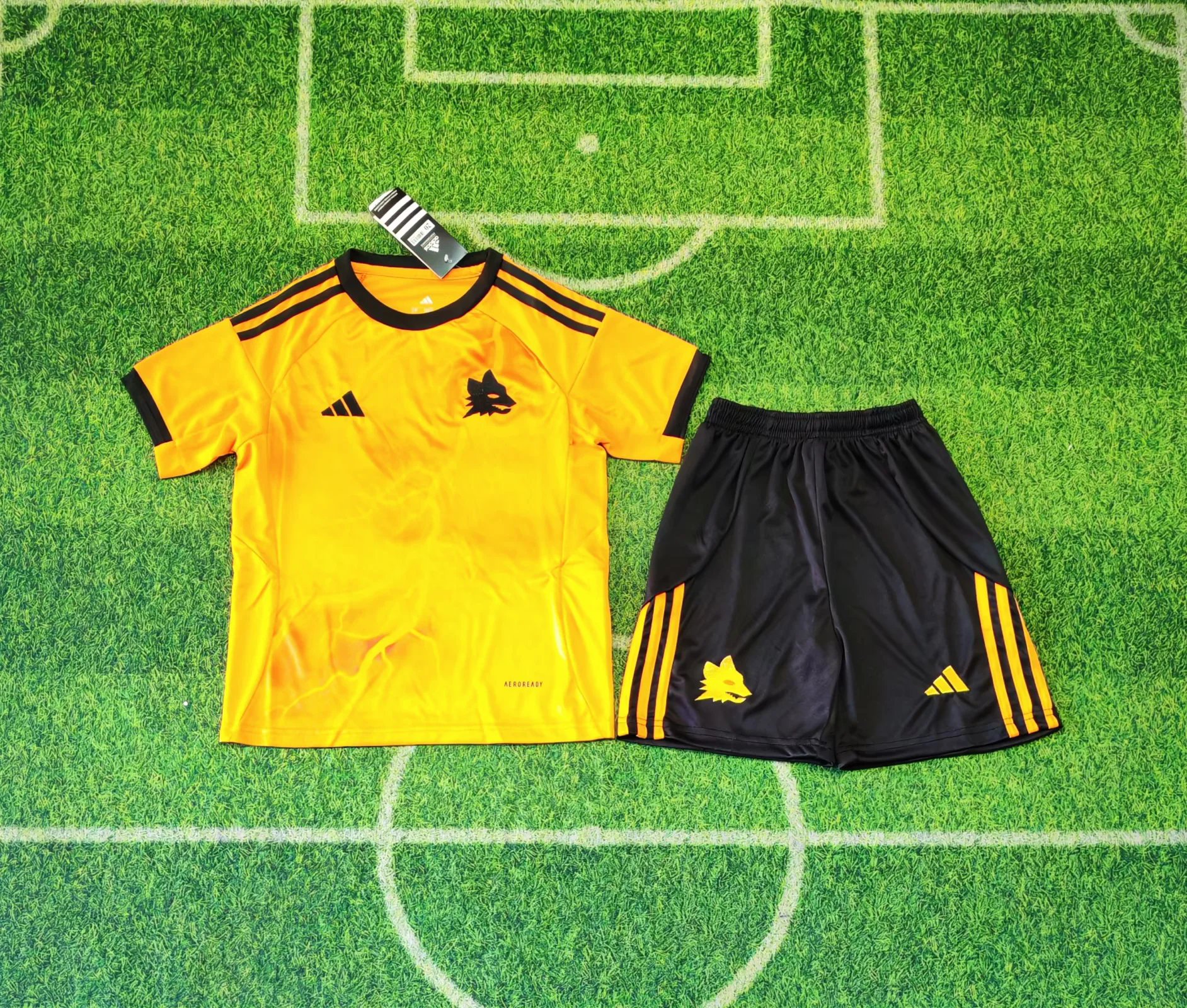Kids-Roma 25/26 Away Orange Soccer Jersey
